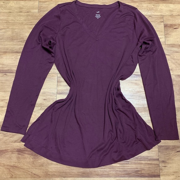 J. Jill Simply Supima Cotton V-Neck Tunic Slits On the Side  Long Sleeves M Tall - Picture 4 of 14